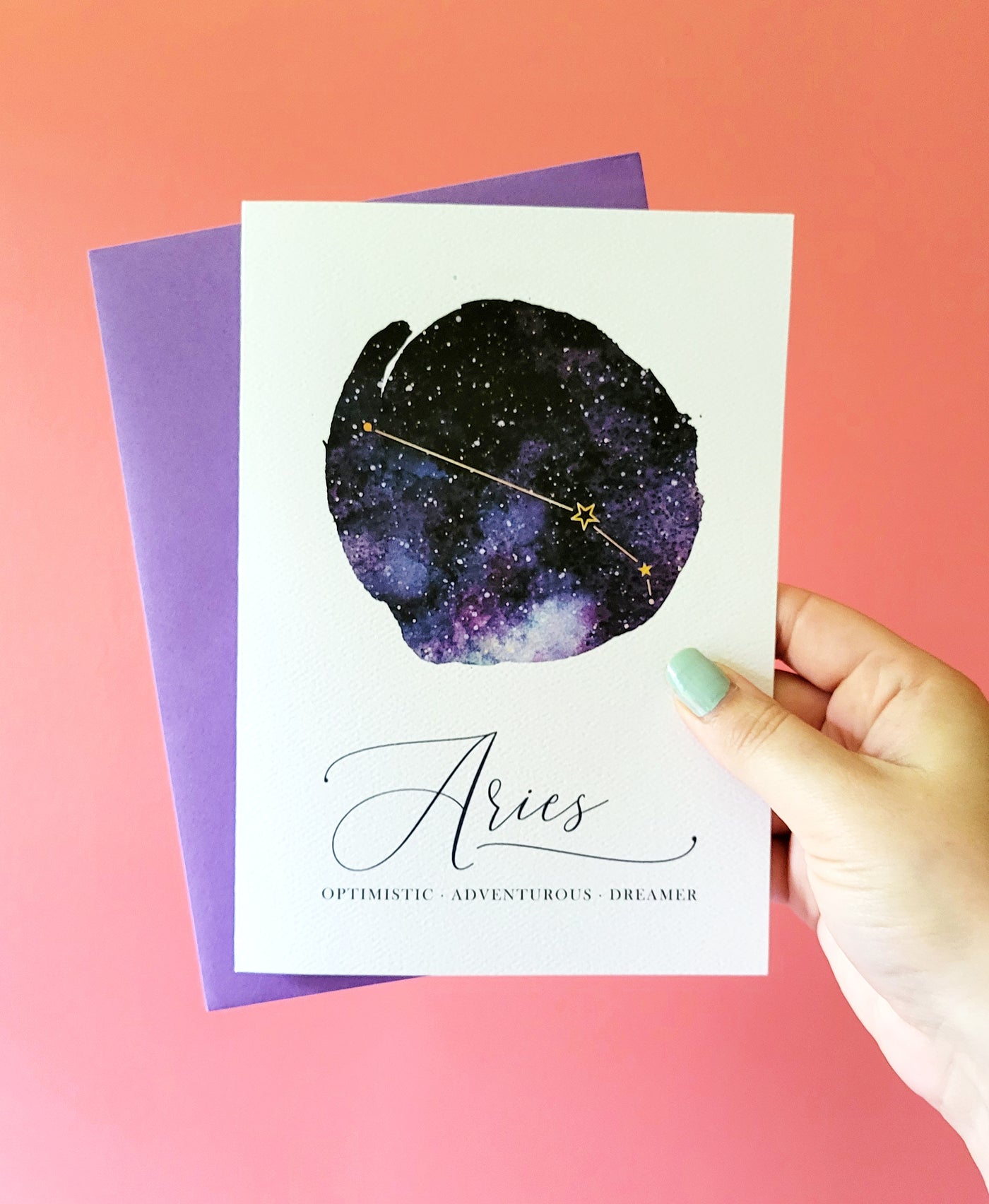 Photo of the Aries Zodiac Sign Birthday Card - Second Chance Cards by Lucky Dog Design Co.