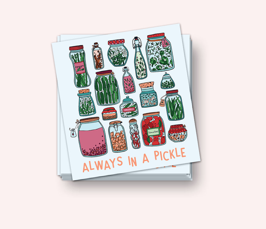 Photo of the Always in a Pickle Vinyl Sticker by Lucky Dog Design Co.