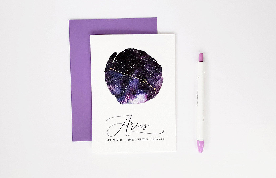 Photo of the Aries Birthday Card - Zodiac Series by Lucky Dog Design Co.