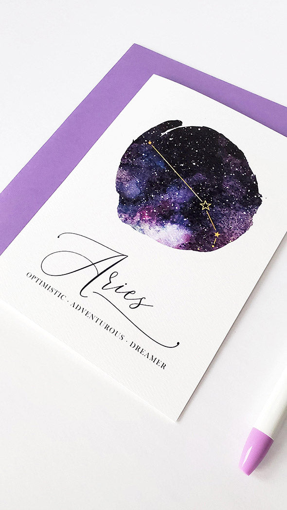 Photo of the Aries Birthday Card - Zodiac Series by Lucky Dog Design Co.