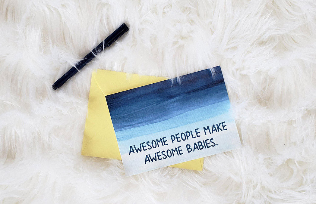 Photo of the Awesome People Make Awesome Babies Ombre Card by Lucky Dog Design Co.