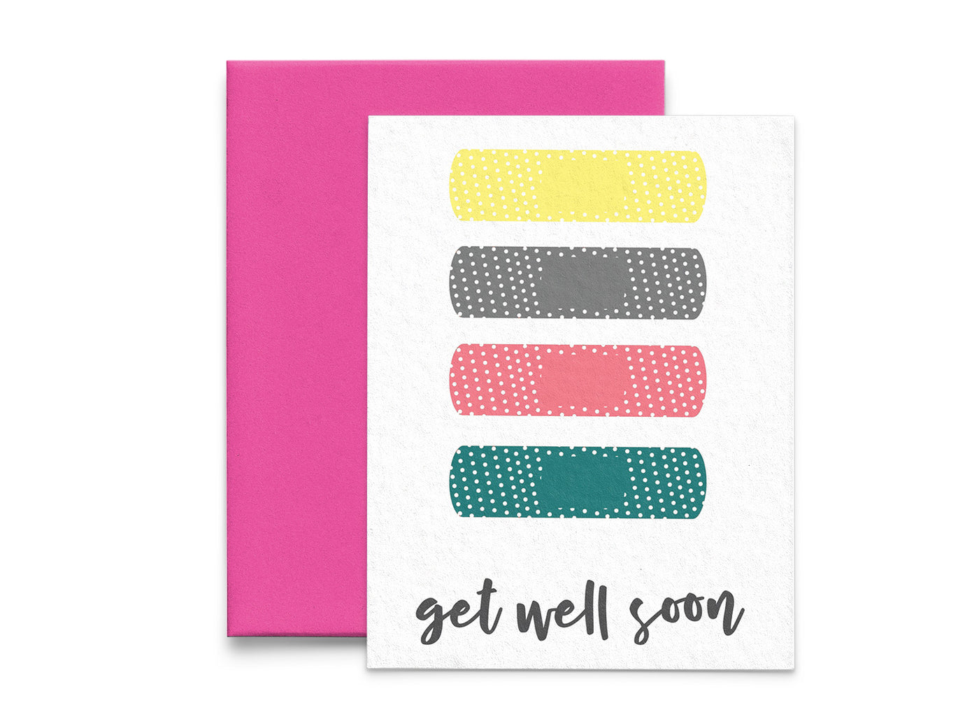 Colorful Bandaid Get Well Soon Card