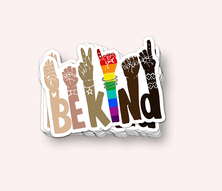 Photo of the Be Kind Vinyl Sticker by Lucky Dog Design Co.