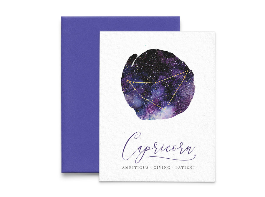 Capricorn Birthday Card - Zodiac Series