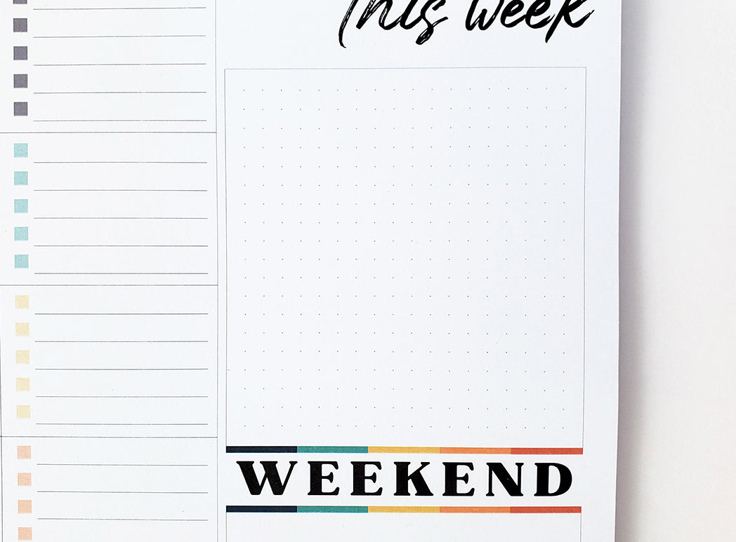 Photo of the Color Block Weekly Planner Pad by Lucky Dog Design Co.