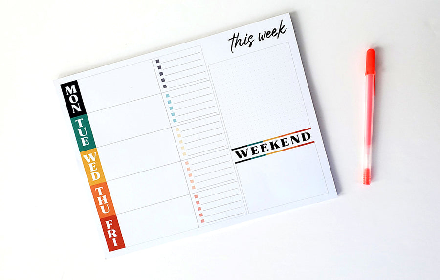 Photo of the Color Block Weekly Planner Pad by Lucky Dog Design Co.