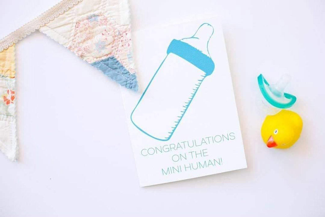 Photo of the Congratulations on the Mini Human New Baby Card by Lucky Dog Design Co.