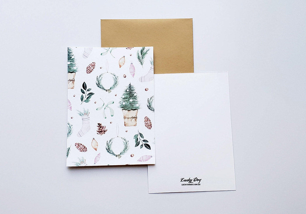 Photo of the Cozy Holidays Illustrated Mini Greeting Card Pack by Lucky Dog Design Co.