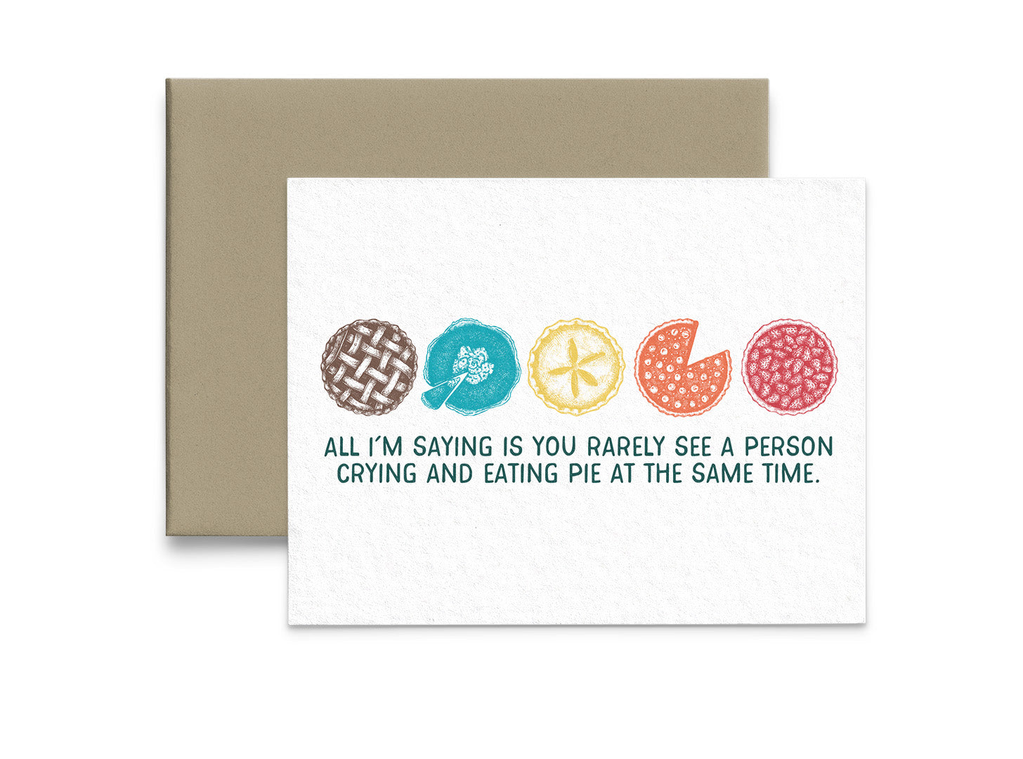 Crying and Eating Pie Holiday Thanksgiving Card