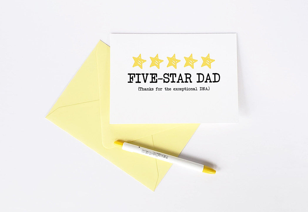 Photo of the Five-Star Dad Father's Day Card by Lucky Dog Design Co.