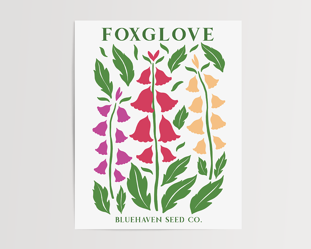 Photo of the Flower Garden Seed Pack Art Print of foxglove by Lucky Dog Design Co.