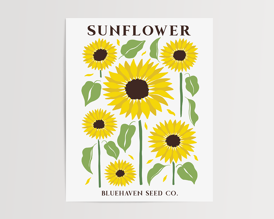 Photo of the Flower Garden Seed Pack Art Print of sunflower by Lucky Dog Design Co.