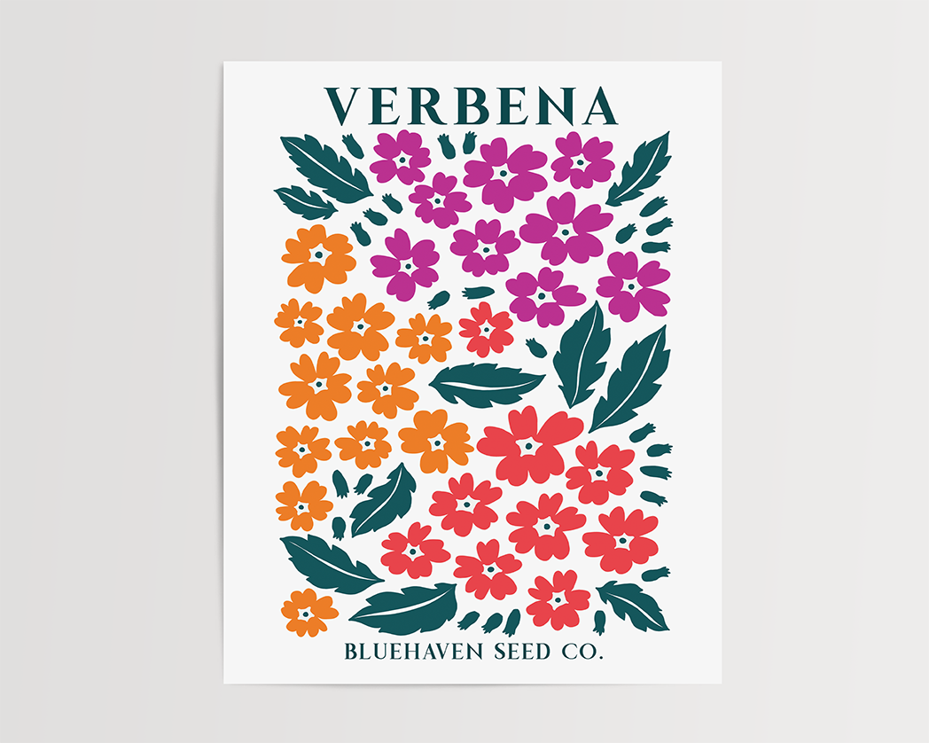 Photo of the Flower Garden Seed Pack Art Print of verbena by Lucky Dog Design Co.