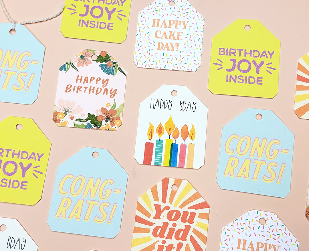Happy Birthday Floral Gift Tags