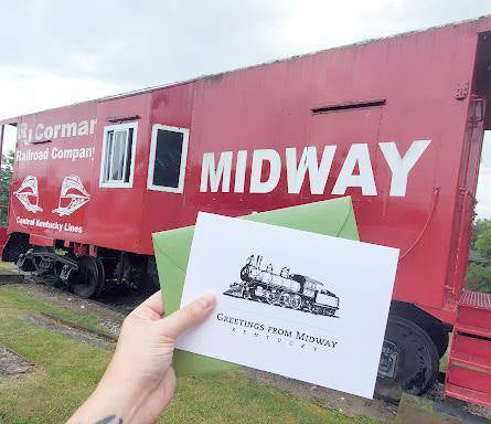Photo of the Greetings from Midway Local Love Greeting Card by Lucky Dog Design Co.
