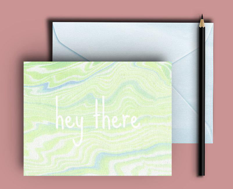 Photo of the Hey There Marble Greeting Card by Lucky Dog Design Co.