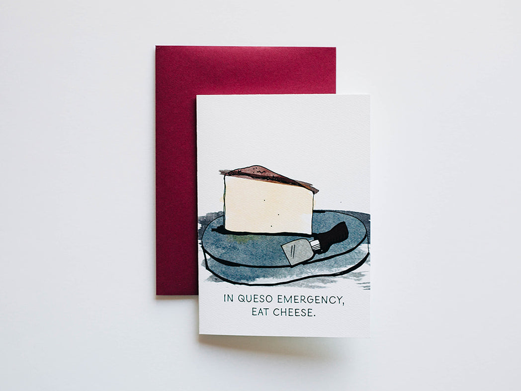 Photo of the In Queso Emergency, Eat Cheese Thinking of You Card of Default Title by Lucky Dog Design Co.