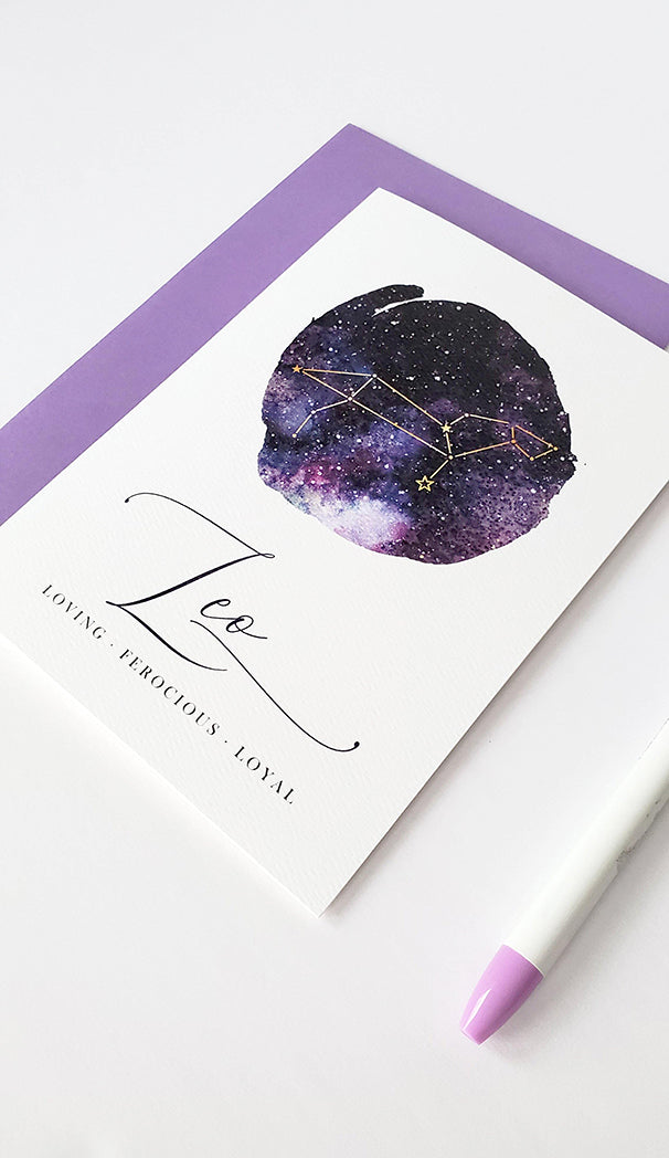 Photo of the Leo Birthday Card - Zodiac Series by Lucky Dog Design Co.