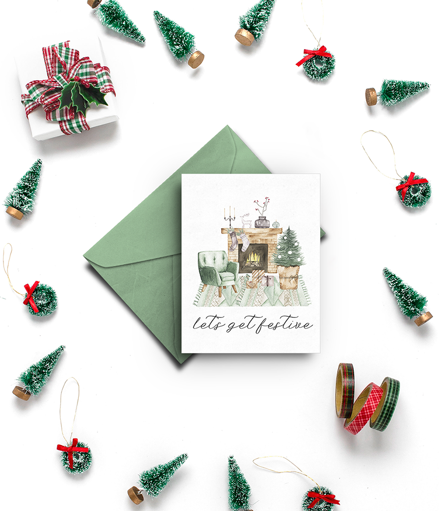 Photo of the Let's Get Festive Holiday Card by Lucky Dog Design Co.