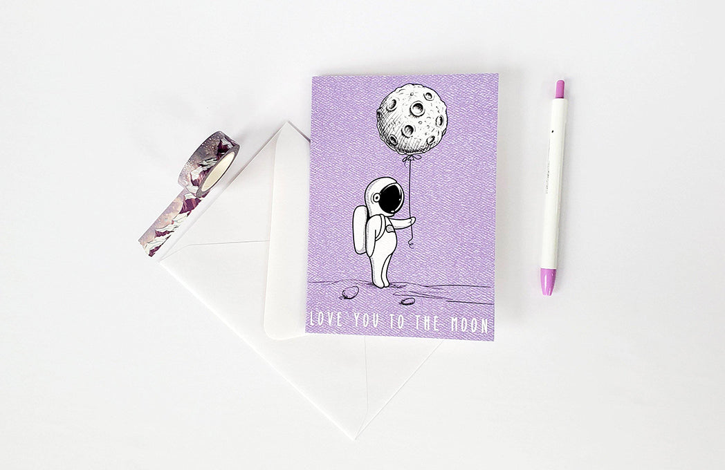 Photo of the Love You to the Moon Astronaut Greeting Card by Lucky Dog Design Co.