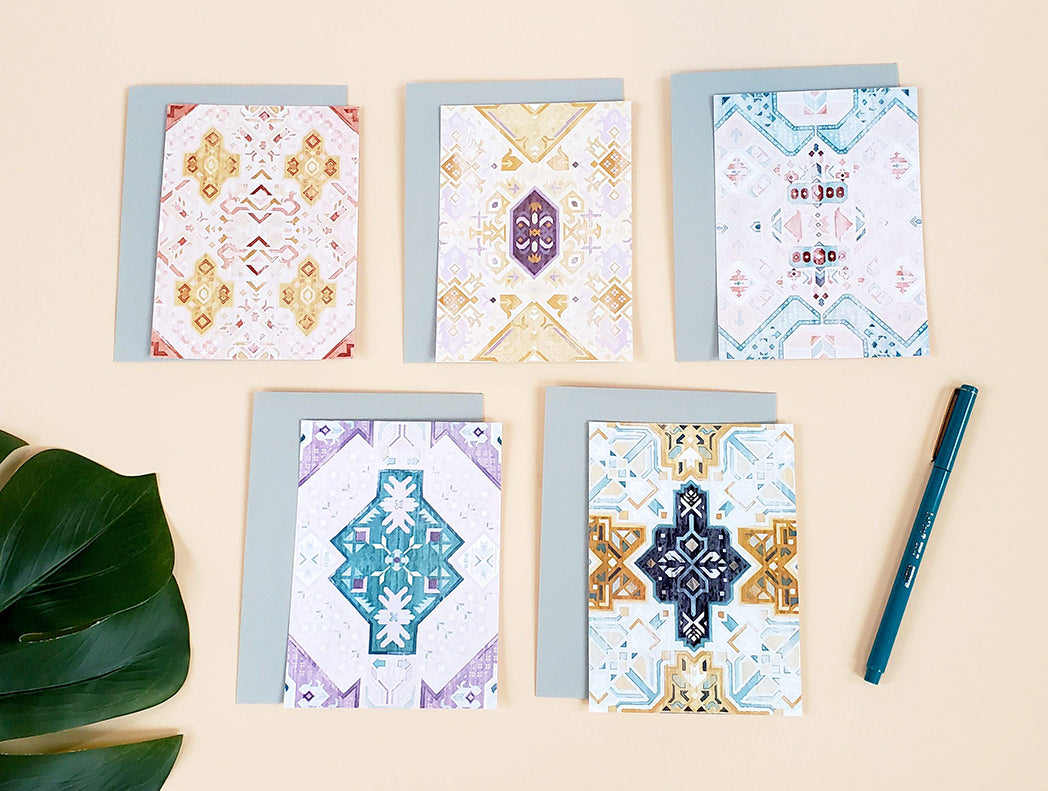 Photo of the Moroccan Garden Mini Greeting Card Pack by Lucky Dog Design Co.