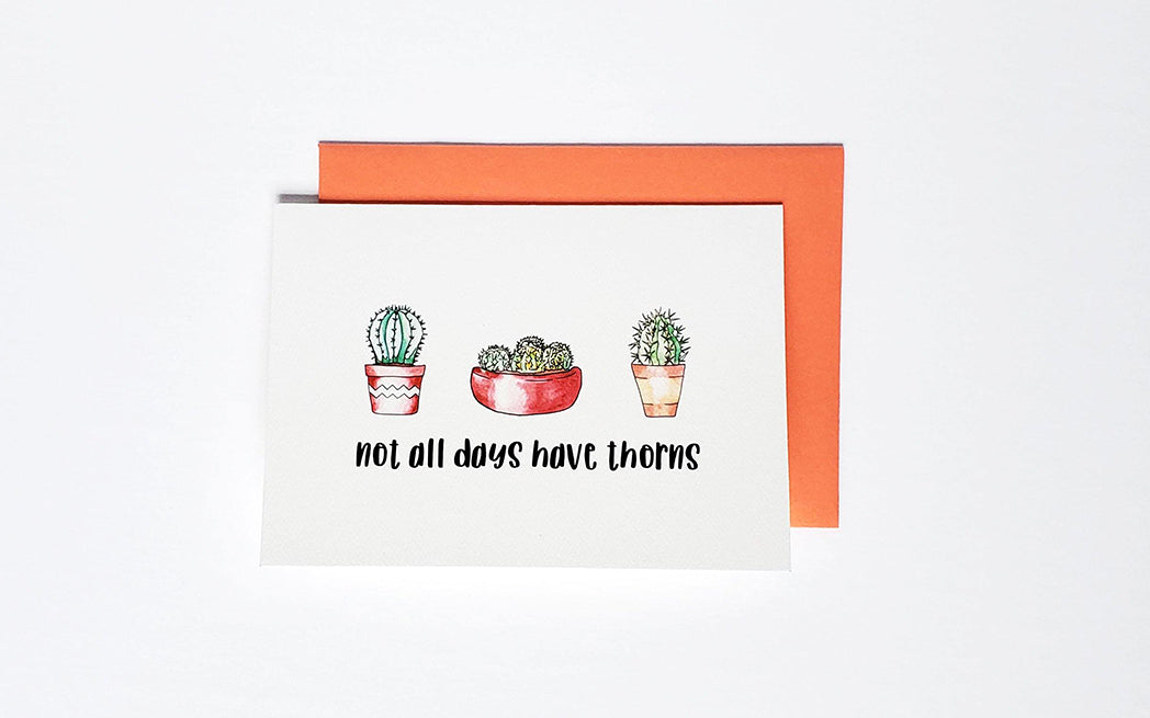 Photo of the Not All Days Have Thorns Succulent Encouragement Card by Lucky Dog Design Co.