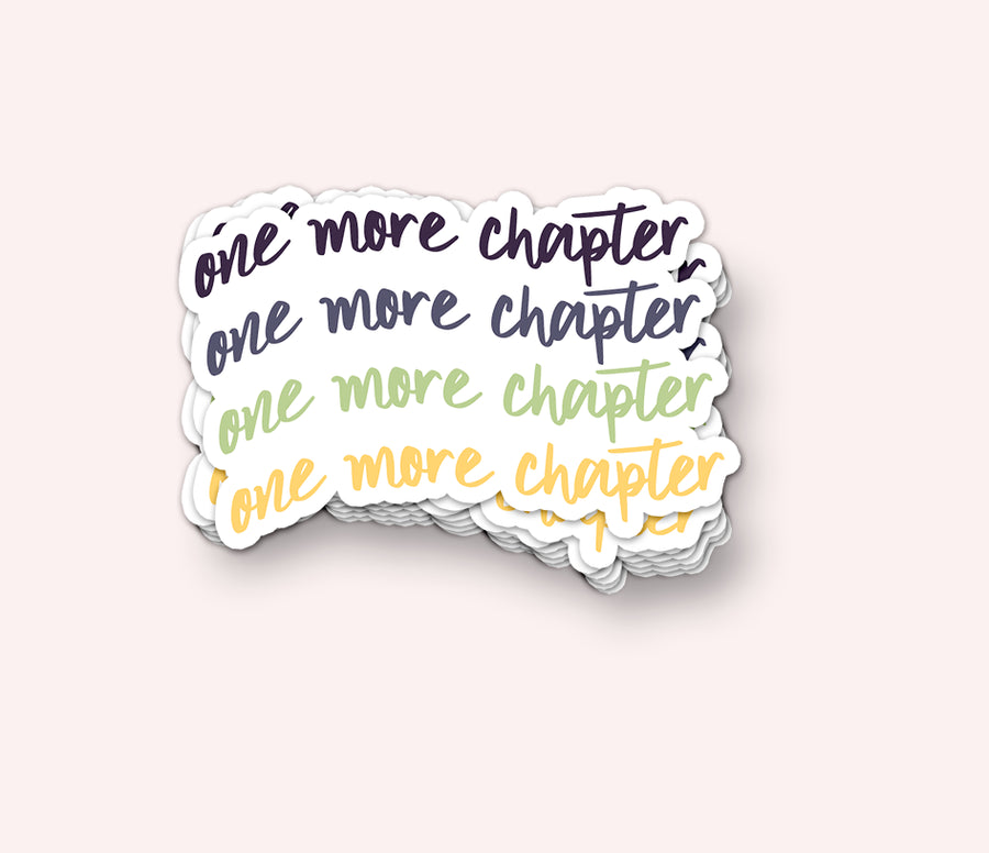 Photo of the One More Chapter Vinyl Sticker by Lucky Dog Design Co.
