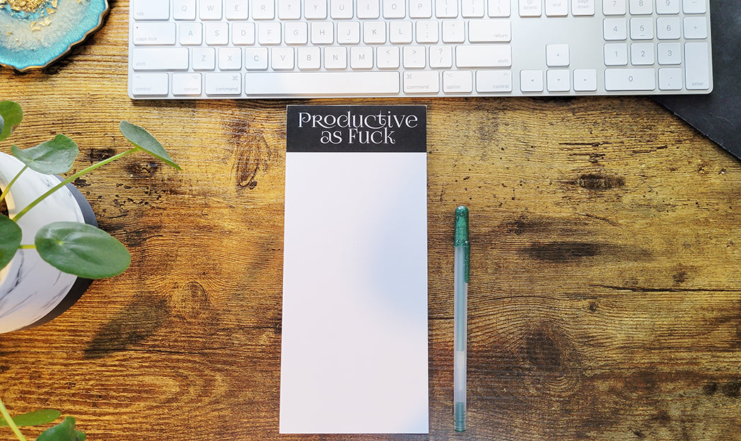 Photo of the Productive AF Unlined Notepad (50 pages) by Lucky Dog Design Co.
