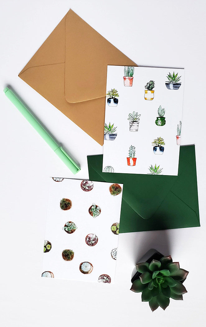 Photo of the Succulent Love Illustrated Mini Greeting Card Pack by Lucky Dog Design Co.