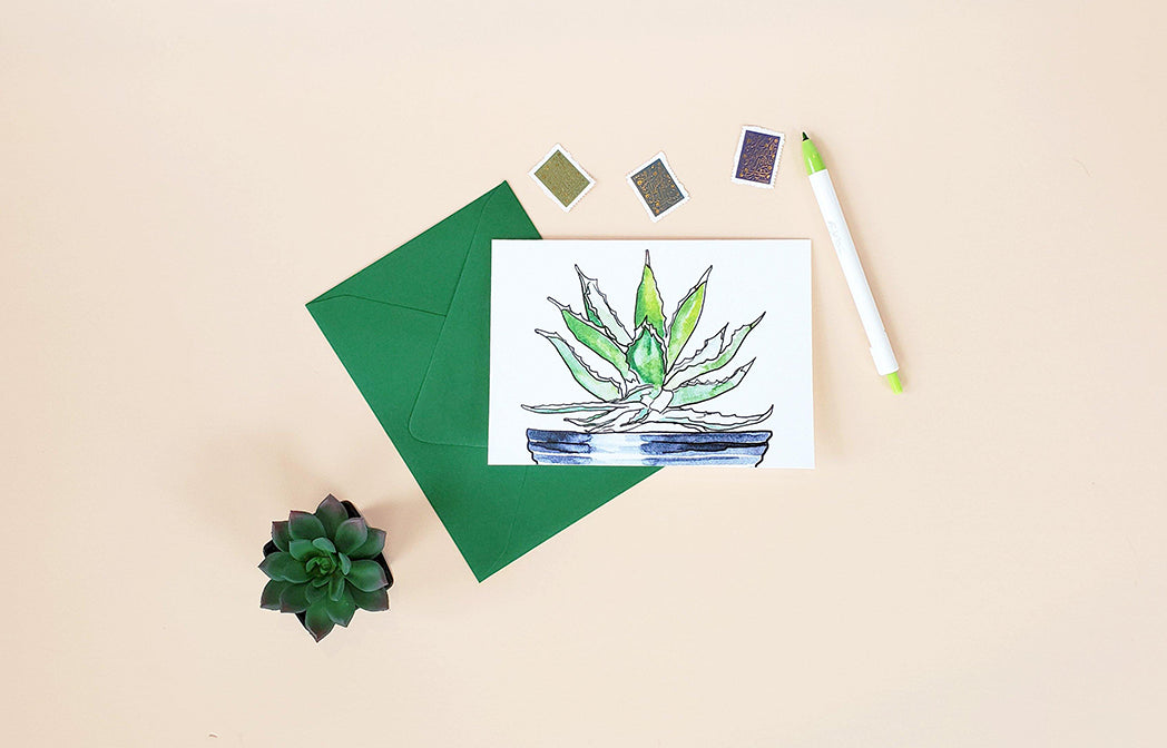 Photo of the Succulent Just Because Greeting Card by Lucky Dog Design Co.
