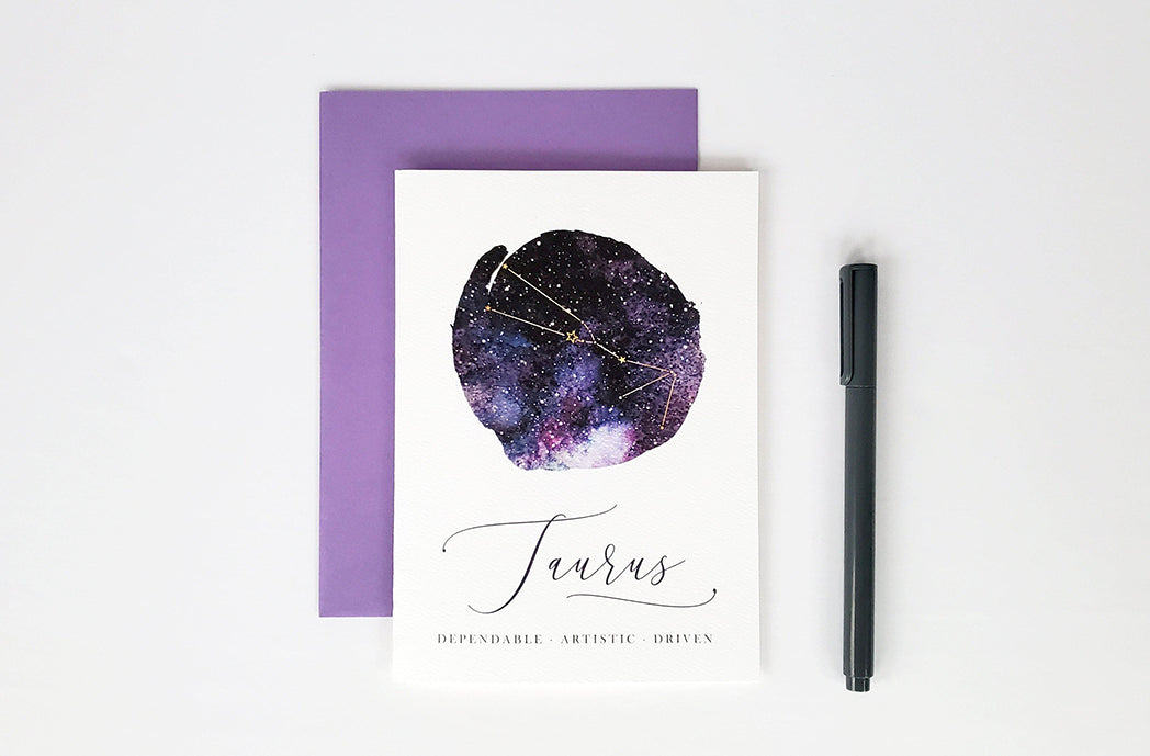 Photo of the Taurus Birthday Card - Zodiac Series by Lucky Dog Design Co.
