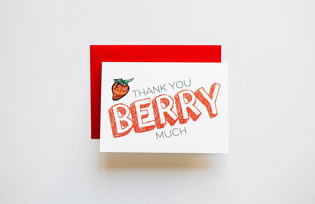 Photo of the Thank You Berry Much Greeting Card by Lucky Dog Design Co.