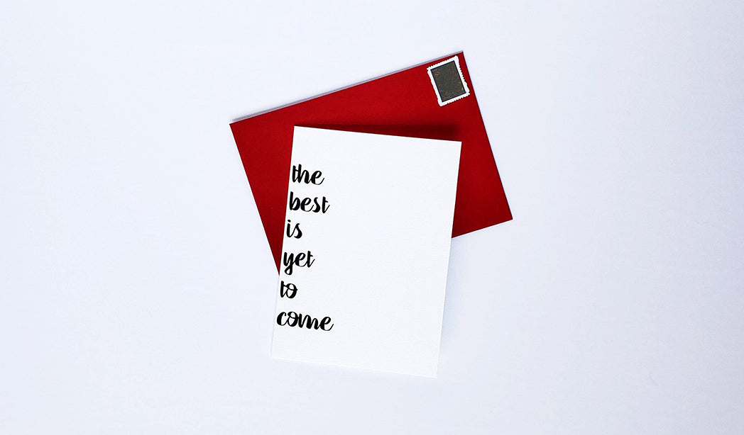 Photo of the The Best is Yet to Come Anniversary Love Greeting Card by Lucky Dog Design Co.