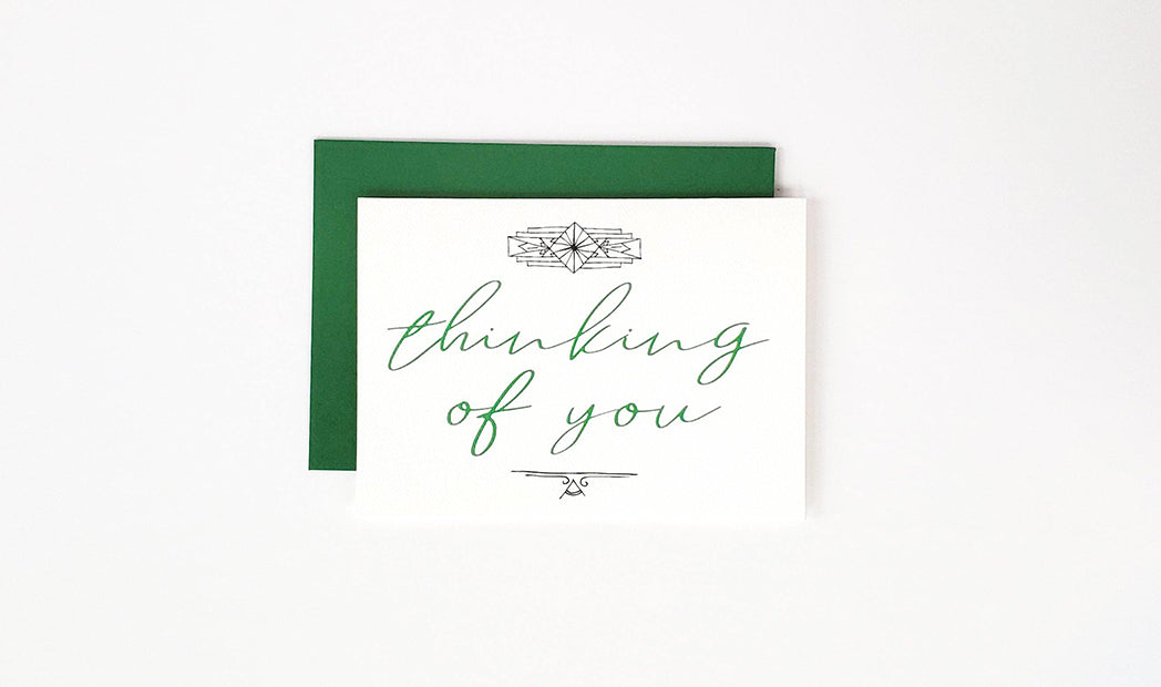 Photo of the Thinking of You Art Deco Greeting Card by Lucky Dog Design Co.