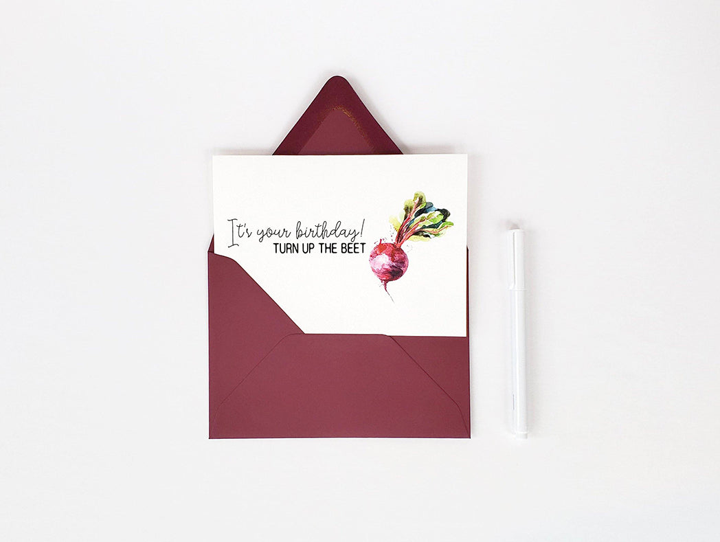 Photo of the It's Your Birthday! Turn Up the Beet Card by Lucky Dog Design Co.