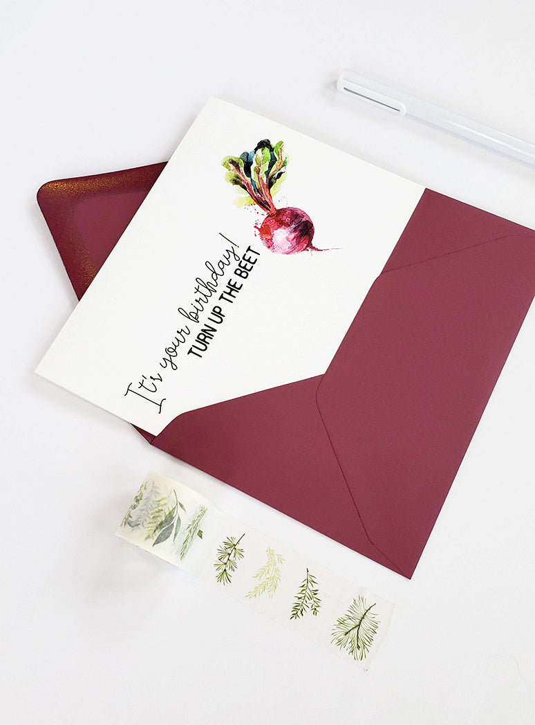 Photo of the It's Your Birthday! Turn Up the Beet Card by Lucky Dog Design Co.