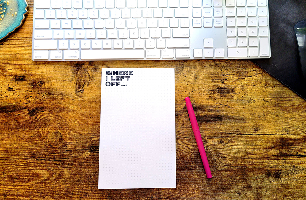 Photo of the Where I Left Off Grid Notepad by Lucky Dog Design Co.