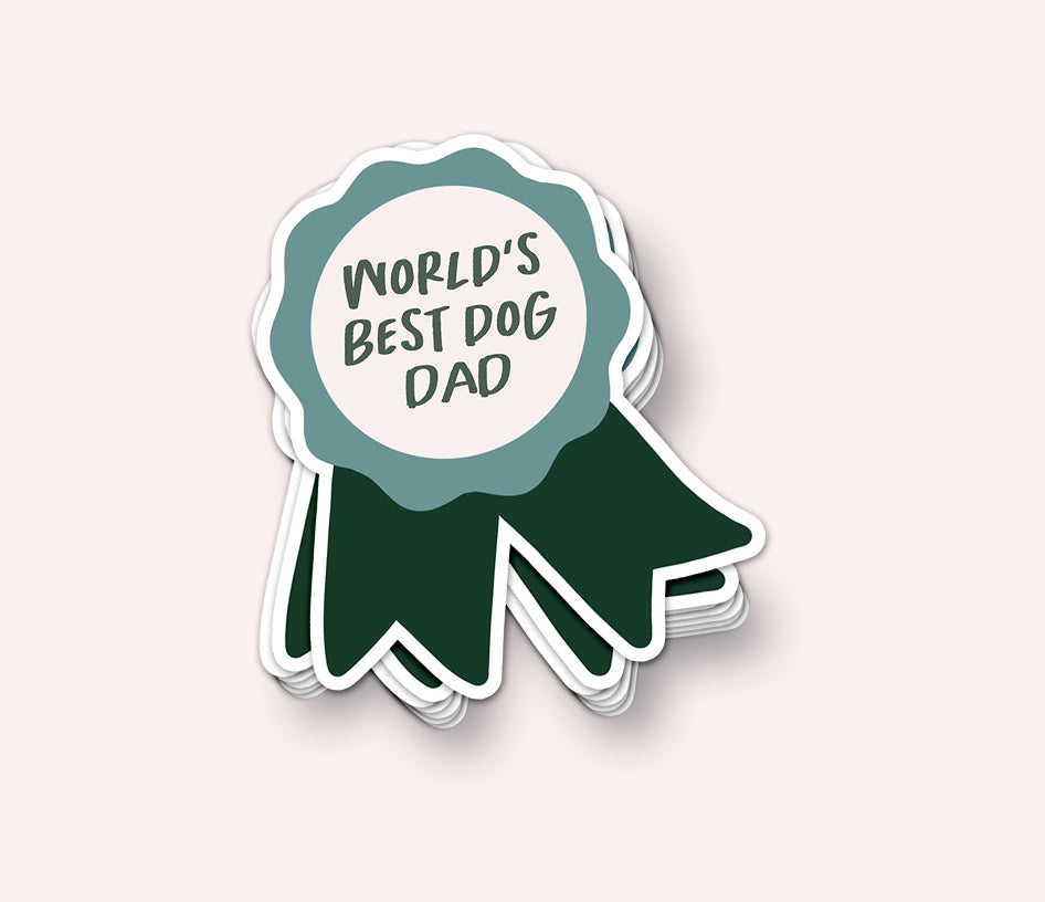 Photo of the World's Best Dog Dad Father's Day Sticker by Lucky Dog Design Co.