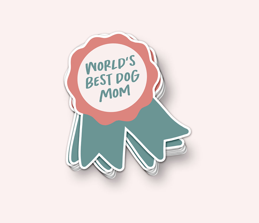 Photo of the World's Best Dog Mom Mother's Day Sticker by Lucky Dog Design Co.