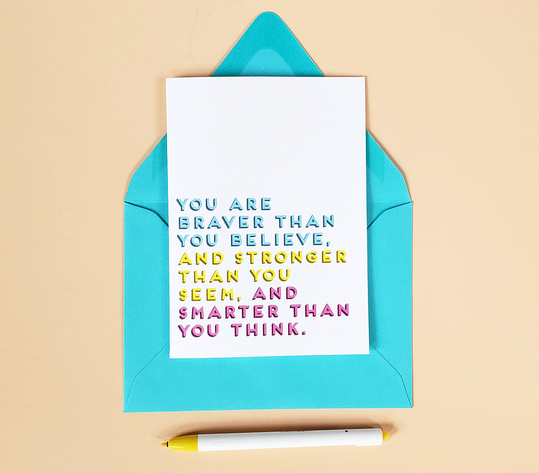 Photo of the Braver. Stronger. Smarter. Encouragement Card by Lucky Dog Design Co.
