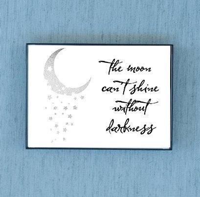 The Moon Can't Shine Without Darkness Silver Foil & Framed Print - Lucky Dog Design Co.